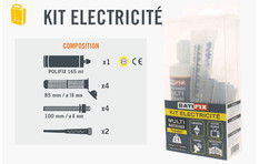 Kit de Scellement Chimique Fixation M8 Adapté Electricité - 165ML - 4 Tiges M8x100 + Tamis