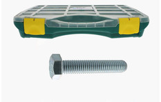 93388-Coffret Vis Metaux Tete Hexagonale TH  FT  Acier Zingue Blanc Classe 8.8-DIN 933- 475 Pcs